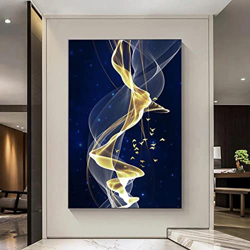 抽象画 キャンバスアート 青 ホワイト インテリア 絵画 サイン入り モダン Amazon.co.jp: 絵画 インテリアモダンブルー抽象キャンバス絵画